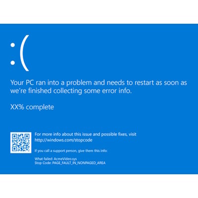 Image représentant un écran bleu Windows (Blue Screen Of Death)